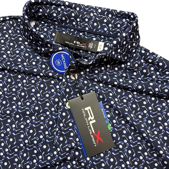 Ralph Lauren Other - RLX Ralph Lauren Airflow Performance Golf Ball Club Print Polo Shirt Men's Small